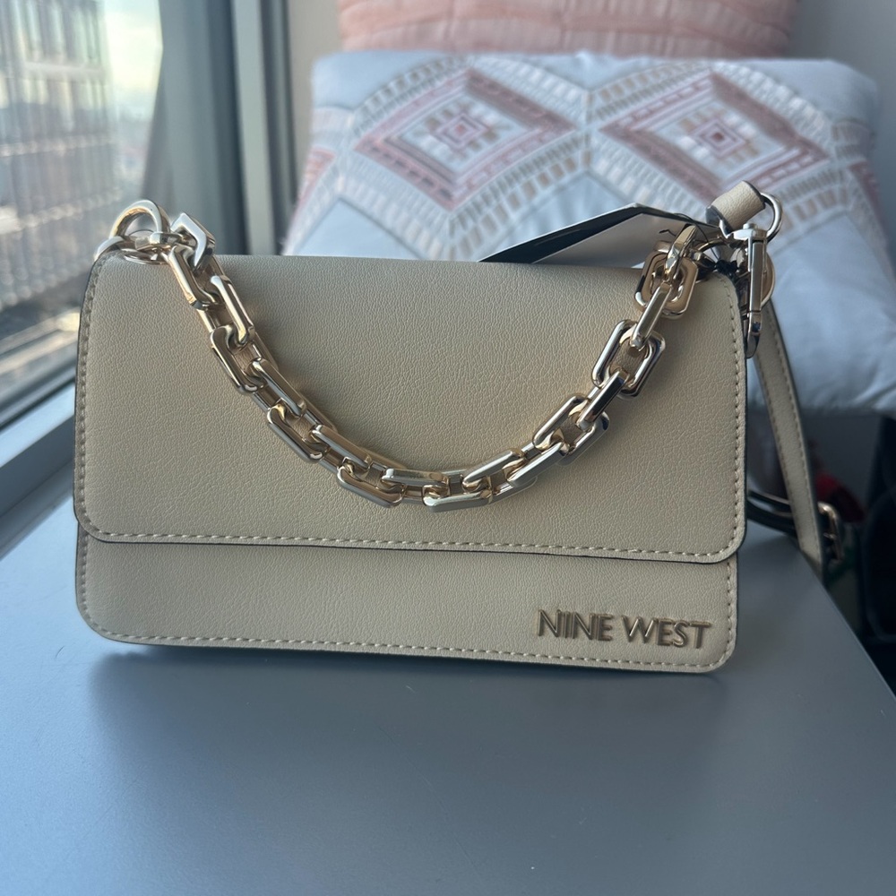 NWT Nine West Anais Mini Crossbody Flap - cornsilk cream